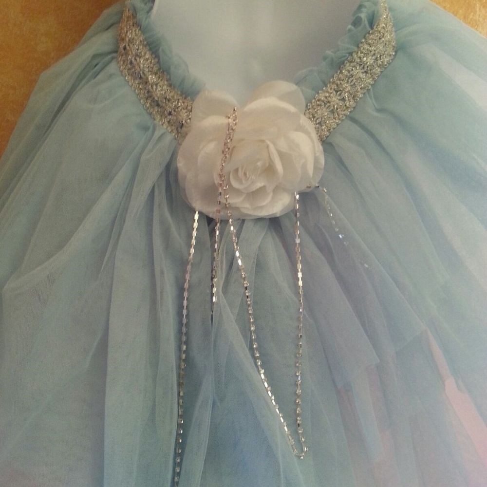 Cinderella Blue Babydoll Tulle Wedding Ballgown - Picture 4 of 8